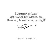single flourish rubber address stamp - self-inking