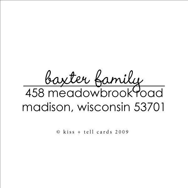 custom address rubber stamp with script name - self-inking
