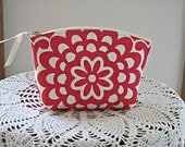 Cosmetic Bag Clutch Purse  in Cherry Wall Flower