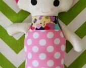 Baby Mermaid Doll, Pink Hair and Polka Dots
