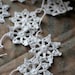 Crochet Garland - Wall Hanging - Small Doily Bunting -- Snowflake garland - Snow White