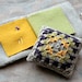 Gift set -- linen pincushion and needle book -- granny square