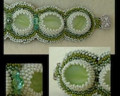Foamy Seas - Artisan Handmade Bead Embroidered Bracelet