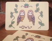owl postcard set