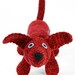 denny - red chenille crocheted dachshund plush dog softie