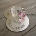 Personalized Charm Necklace Sterling Silver Custom Hand Stamped Necklace