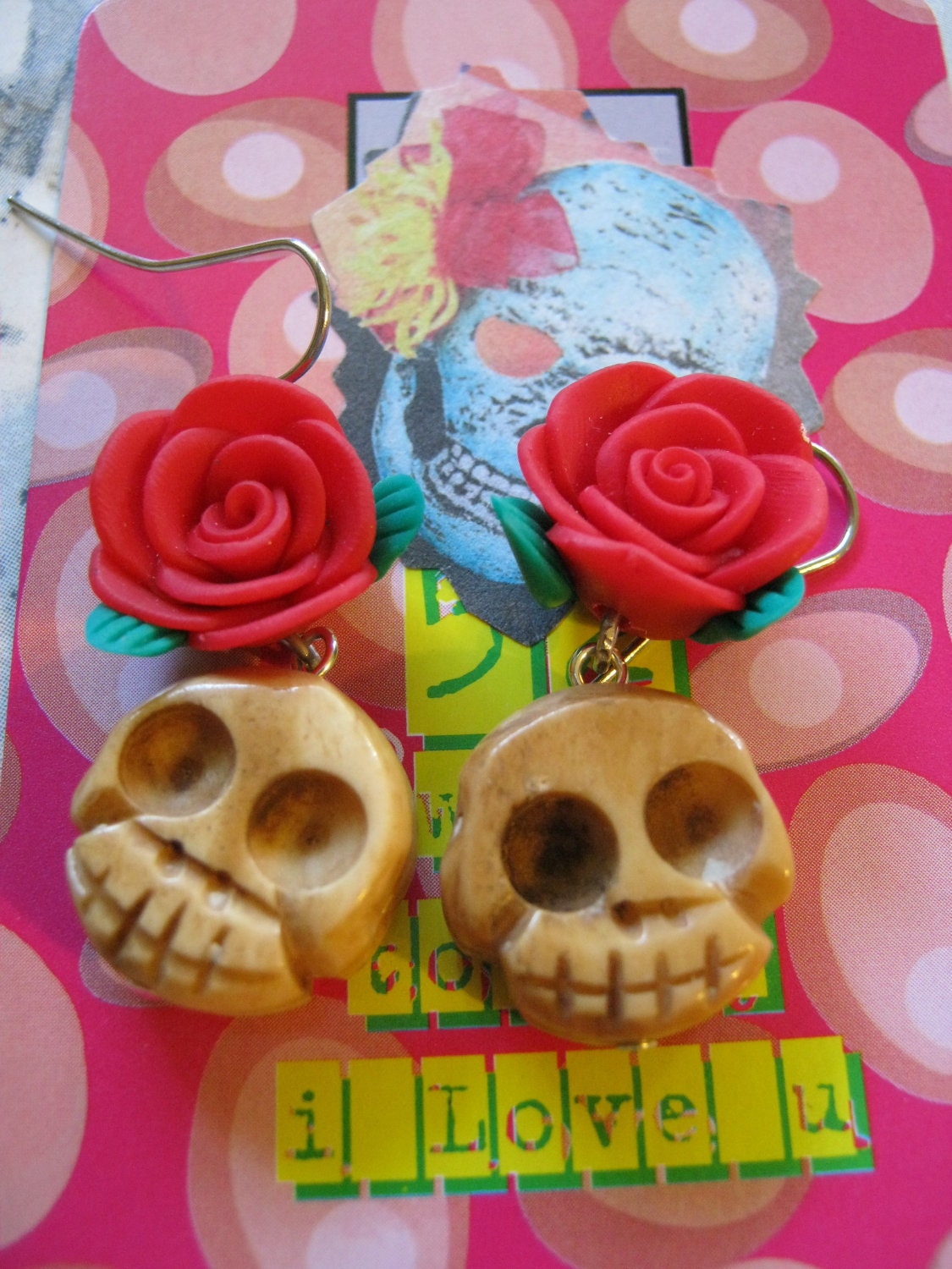 Skull Rose Earrings