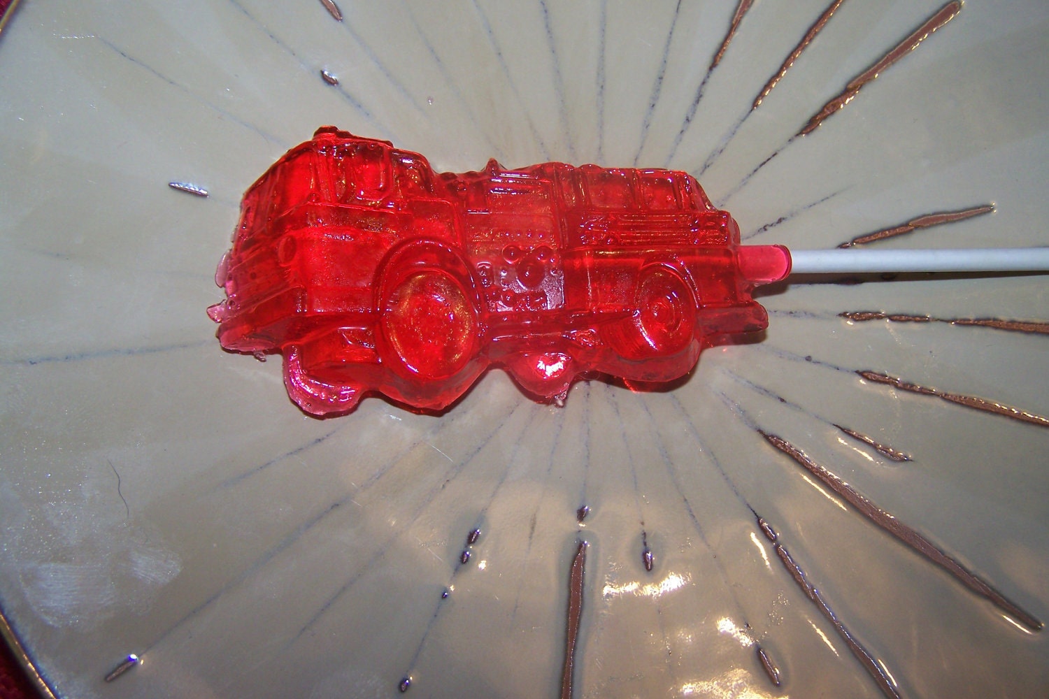 16 Fire Truck Party Favor Lollipop Sucker Candy