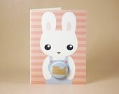 Yummy Biscuit Bunny Rabbit Gift Card featuring Badge - Perfect for Easter gift.