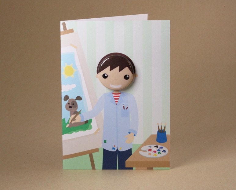 Artist Boy Gift Card featuring Badge