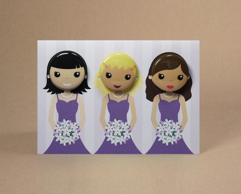 Bridesmaid Gift Card Featuring Badges