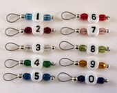 Stitch Markers - Select Your Size - Number Soft Loops - Multi-Colored Beads - Item No. 651