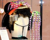 A set of Sagari-Fuji (Drooping Wisteria) Tsumami Kanzashi for Maiko - Kanzashi of May