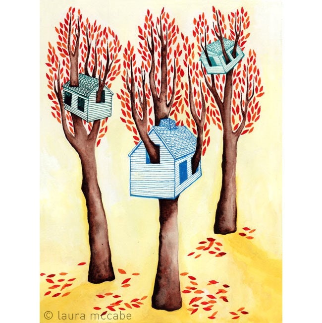 Tree Houses 8.5x11 art print
