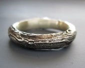 Men's Willow twig ring, sterling silver, made to order, your size