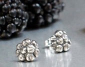 Summer blackberry post earrings, handmade sterling silver post earrings