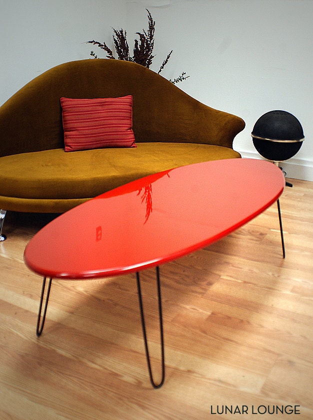 Eliptikal coffee Table Surfboard Eames Era Modern New
