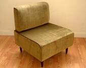 Bokz  Lounge Chair Eames Era Mid Century Classic Design OLIVE VELVET