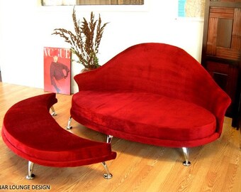 Havana Love Seat and Ottoman - Velvet