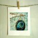 Protected, gifts for her, soft mint green, 8.5 x 11 Archival Reproduction Print