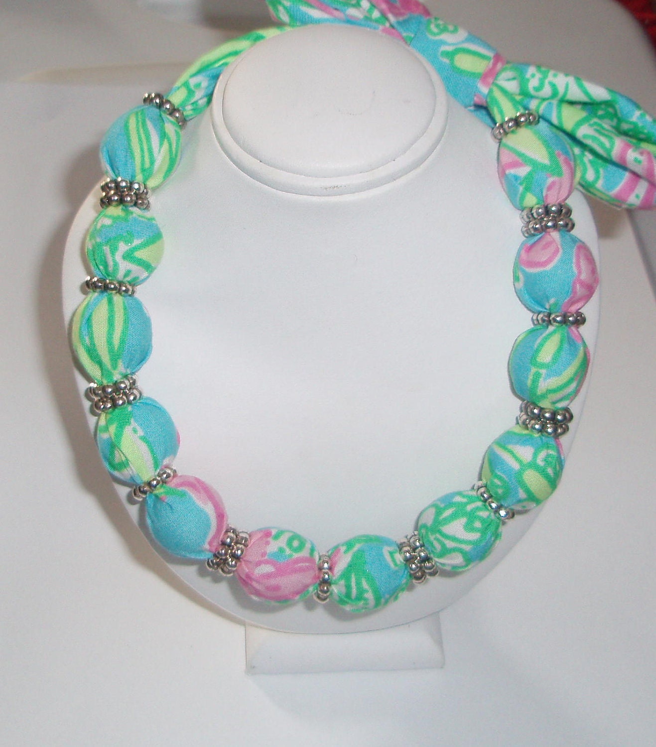Fabric Necklace Choker made with Lilly Pulitzer Fabric