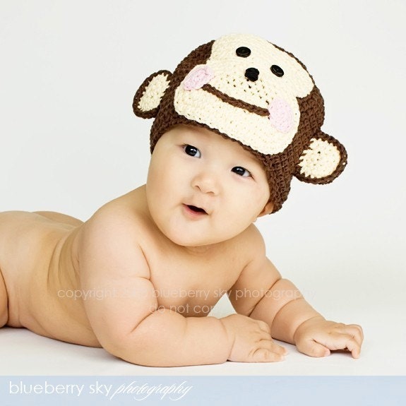 Inquisitive Monkey Silly Hat ebook Crochet Pattern... includes sizes Baby--Adult
