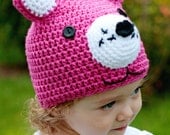 Amigurumi Animal kawaii Fun Bear crochet Silly hat Custom made all sizes