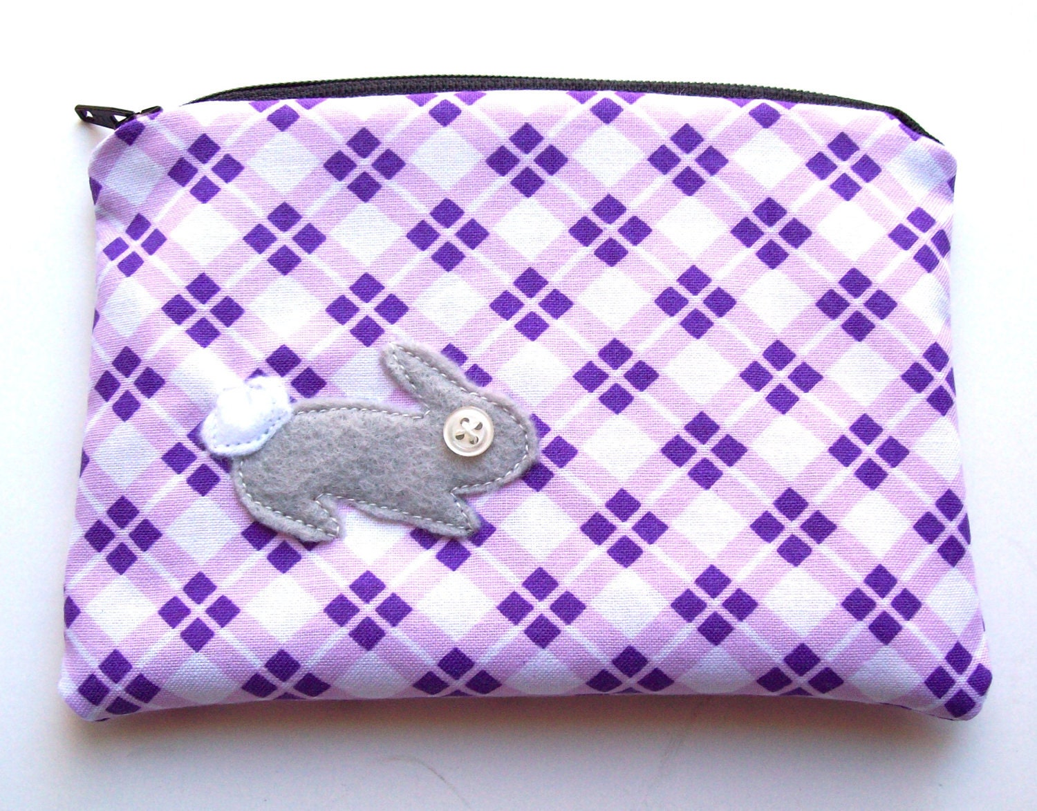 Bunny rabbit zip pouch
