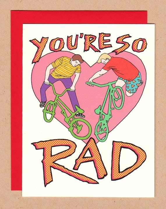 you're so rad bmx valentine card