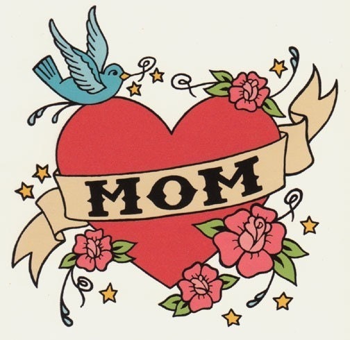 MOM classic tattoo style folding card