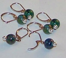 Crochet Stitch Marker, Knitting Stitch Marker, Removable Markers for Knit or Crochet Chrysocolla Set of 6