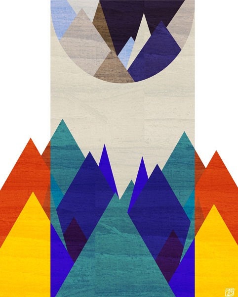 Night, Mountain, 8X10 Art Print