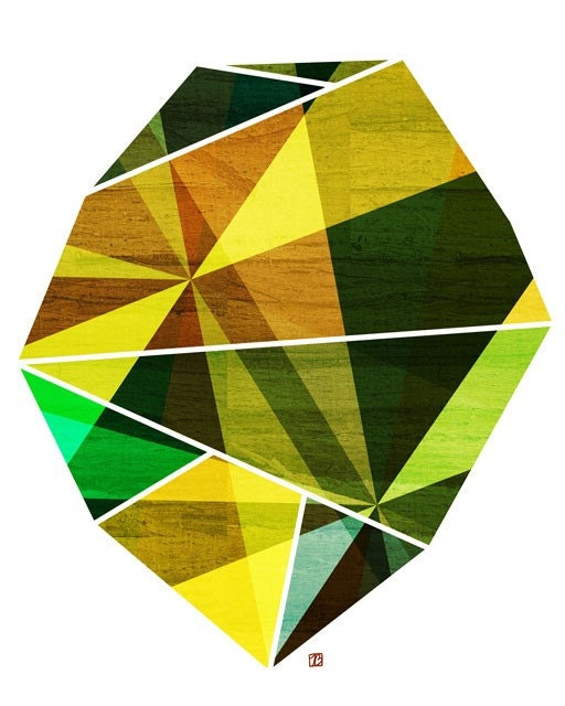 Emerald, (Geometric Facet) 8X10 Art Print