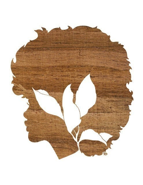 Naturally (Wood Silhouette Portrait), 8X10 Art Print