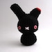 Black Zombie Moon Bun - Undead Amigurumi Bunny Rabbit