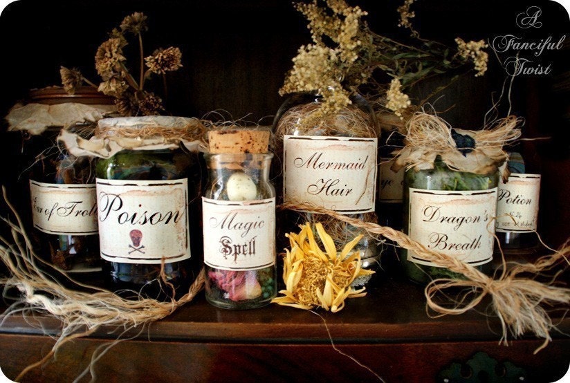 Potions and Spells - Enchantment Set - 10- Ingredient Labels/stickers