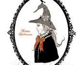 5 Postcard set- Victorian Little Witch