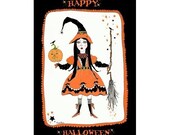 Happy Halloween Witch - 5 postcard set