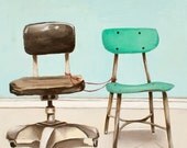 Two Chairs // Art Print 8x10 // Print of an Original Painting // Together