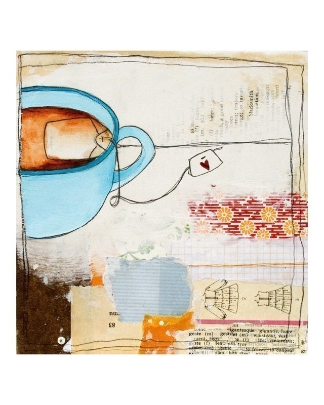 Tea Mug Reproduction Art Print 8x10-Tea