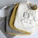 organic baby bib (white elephant)