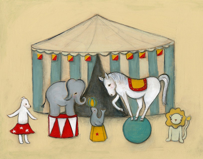 at the circus - 19 x 13 print by Marisa and Creative Thursday
