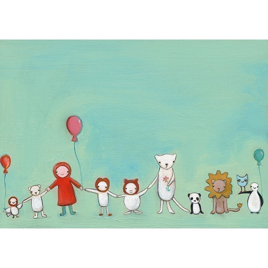the gang celebrates - 8.5 x 11 print by Marisa and Creative Thursday