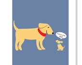 Fathers Day card I love you dog and puppy