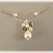 Olive Green & Pearl Bridesmaid Necklace, Green Necklaces, Bridesmaid Necklaces, Cluster Necklace, Green Weddings