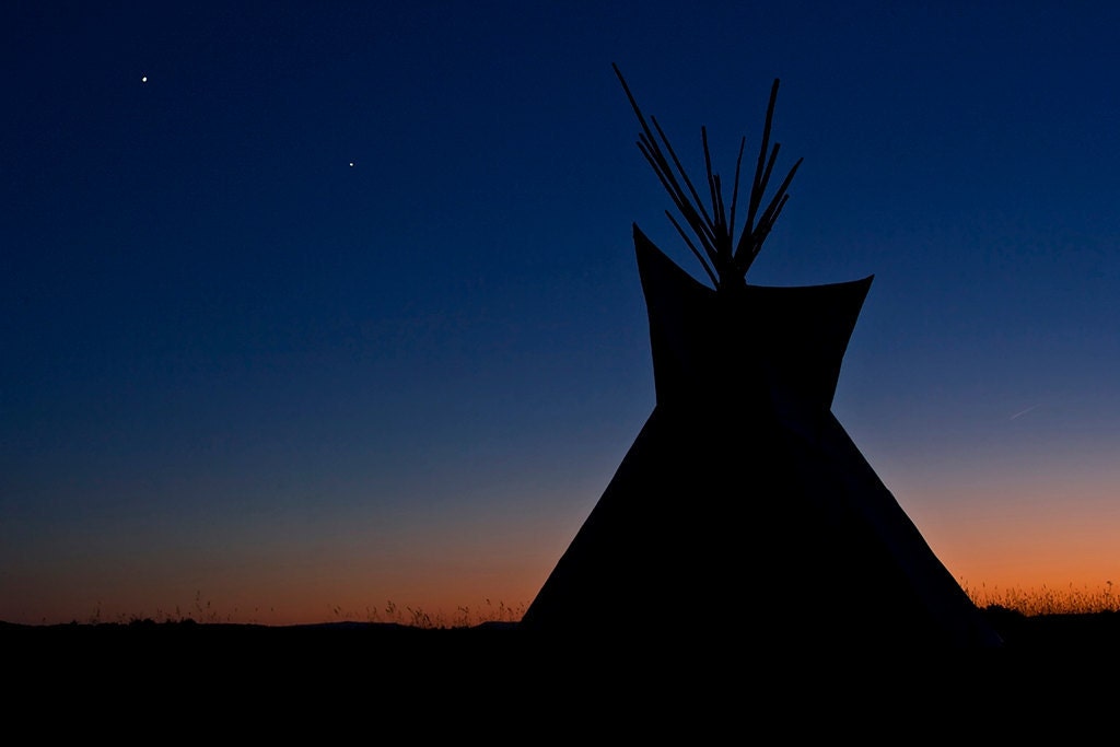 Alberta Heritage 15x24 Fine Art Gallery Print Silhouette First Nations Tipi
