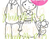 Digital Stamp: Spring Boy & Girl