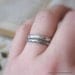 Wedding Band or Stacking Ring in Sterling Silver Diamond pattern