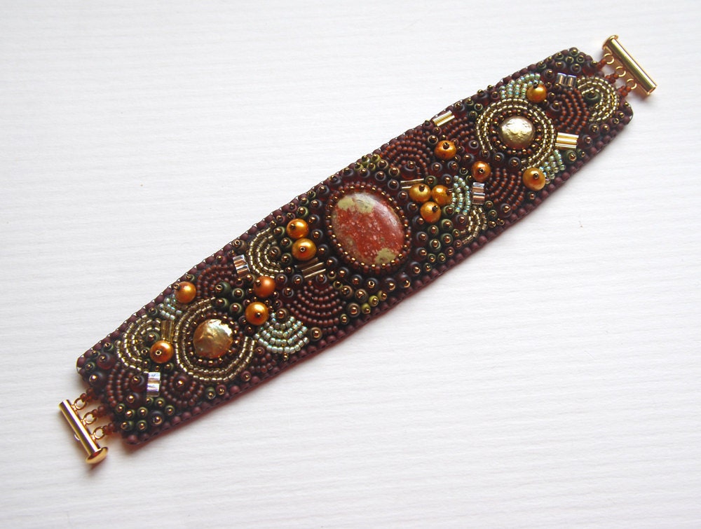 Morocco - Bead Embroidery Cuff
