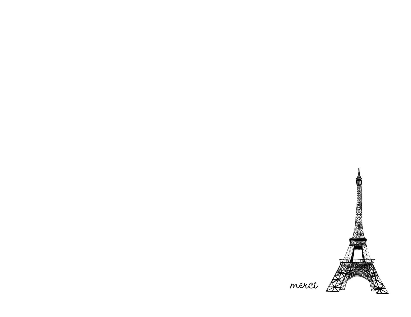 Eiffel Tower - Merci  Cards - Set of 5